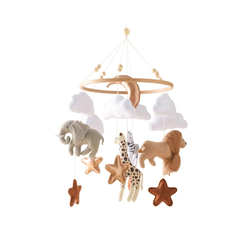 Mobile Musical en Bois et Feutrine pour Berceau
