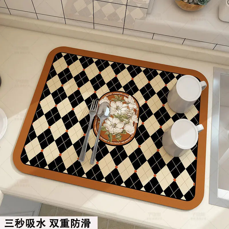 Tapis d'Égouttage Absorbant Antidérapant pour Cuisine