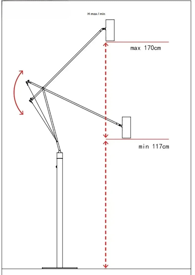 Lampadaire LED Bras Long Style Moderne