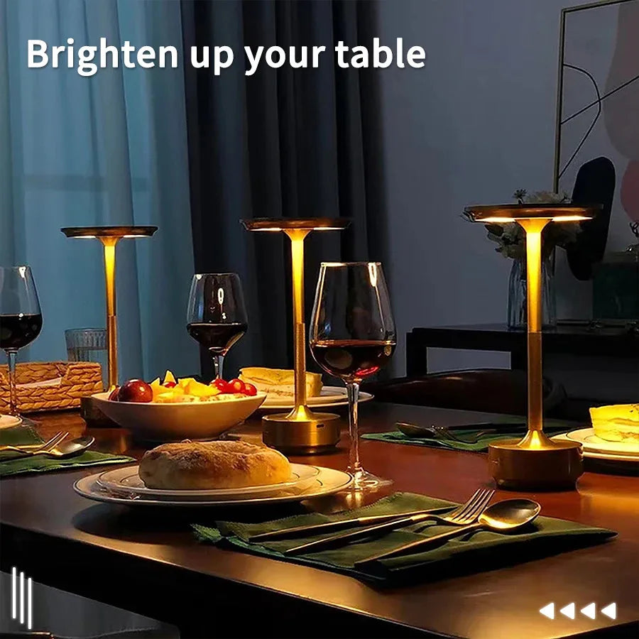 Lampe de Table Sans Fil Tactile Rechargeable Style Rétro