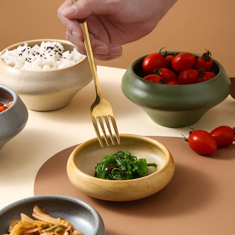 Ceramic Dip Bowl – Retro Condiment Dish