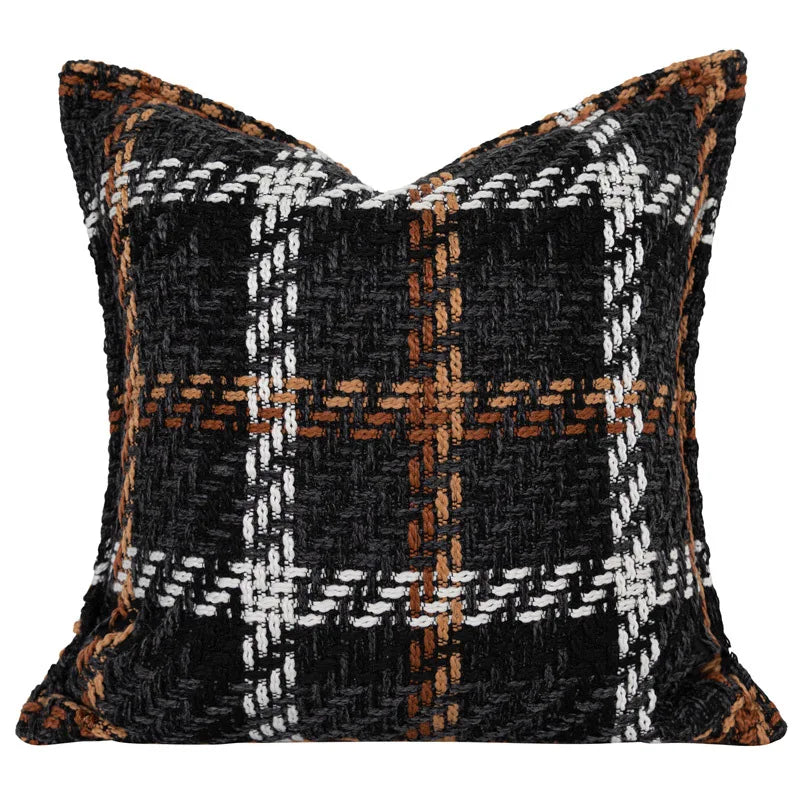 Housse de Coussin Écossaise Style Français Haut de Gamme
