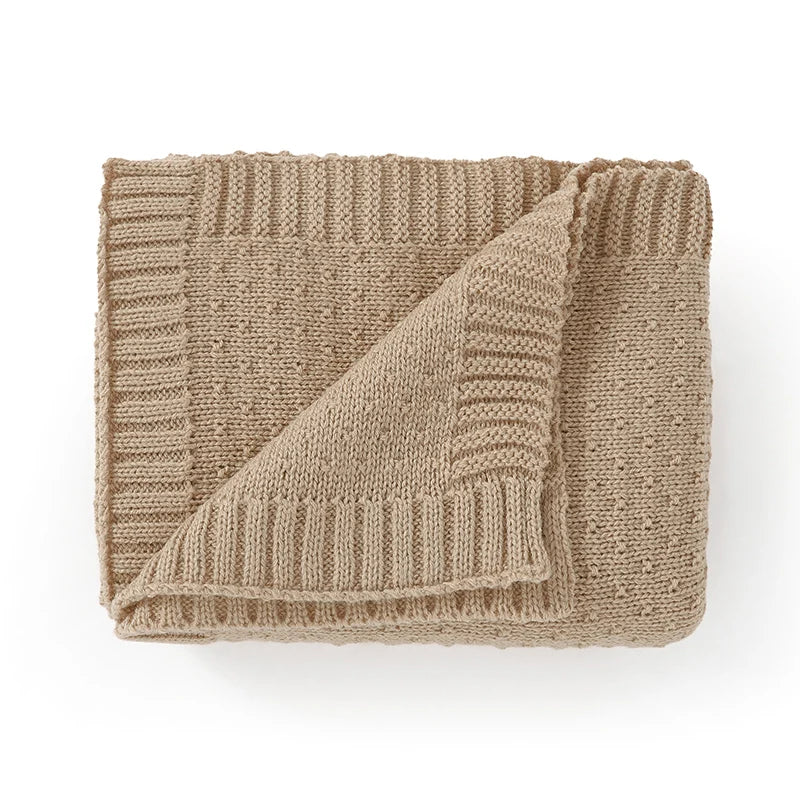 Couverture Bébé en Tricot Uni - Poussette et Berceau