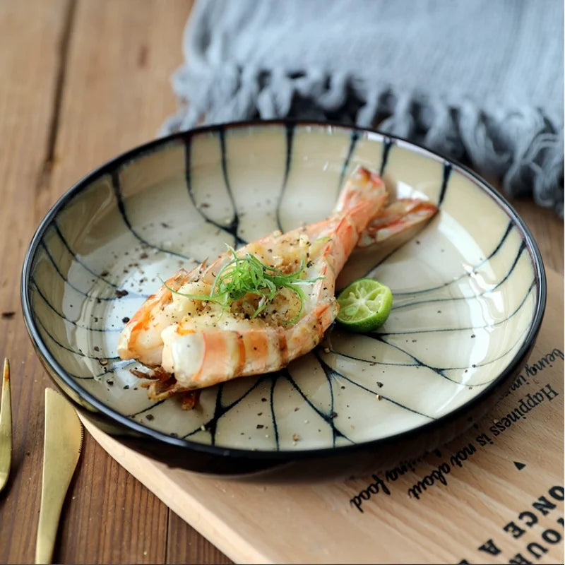Assiette à Sushi en Céramique Émaillée Haut de Gamme
