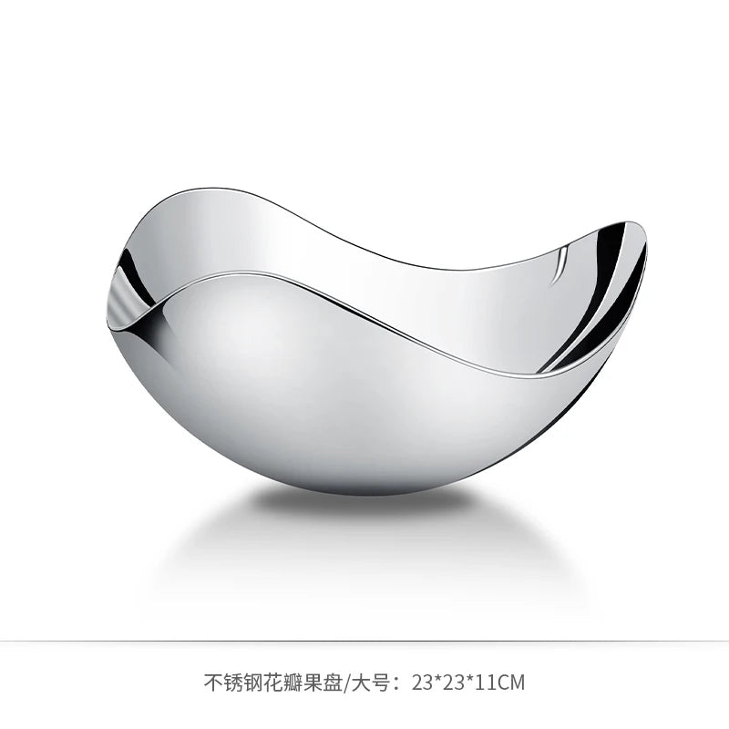 Stainless Steel Fruit Bowl – Nordic Round Serving Dish