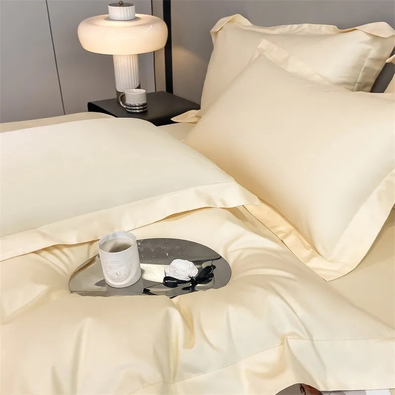 Parure de Lit Coton Égyptien 1000TC Ultra Douce 4 Pièces