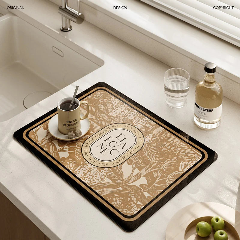 Tapis Égouttoir de Cuisine Absorbant - Antidérapant