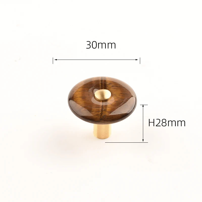 Agate Stone Knob – Crystal & Brass Cabinet Pull