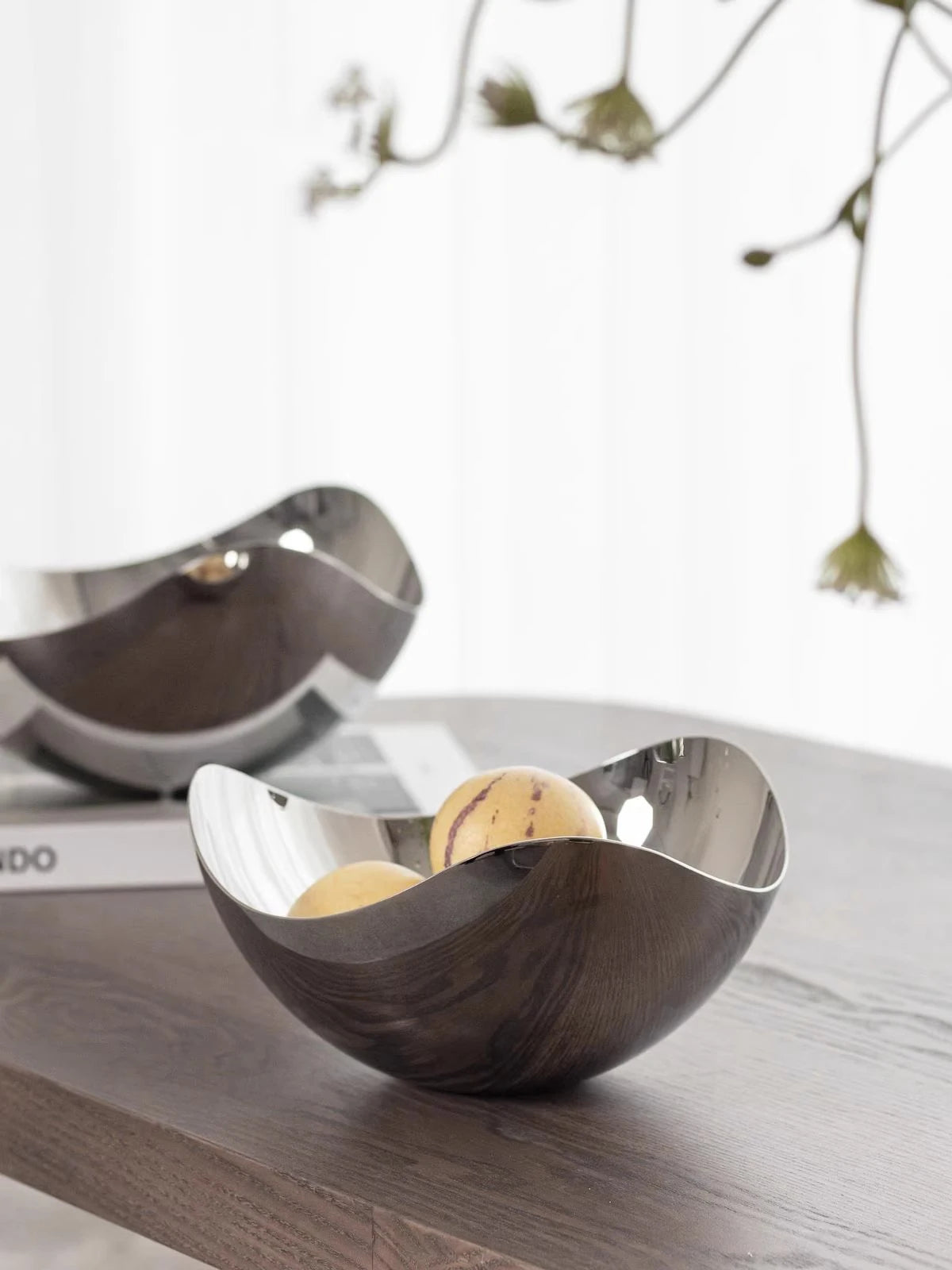 Stainless Steel Fruit Bowl – Nordic Round Serving Dish