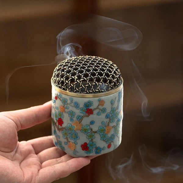 Brûle-Encens en Céramique Style Ru - Diffuseur d'Arômes