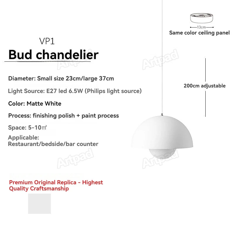 Danish Bud Pendant Light – Nordic Modern Hanging Lamp