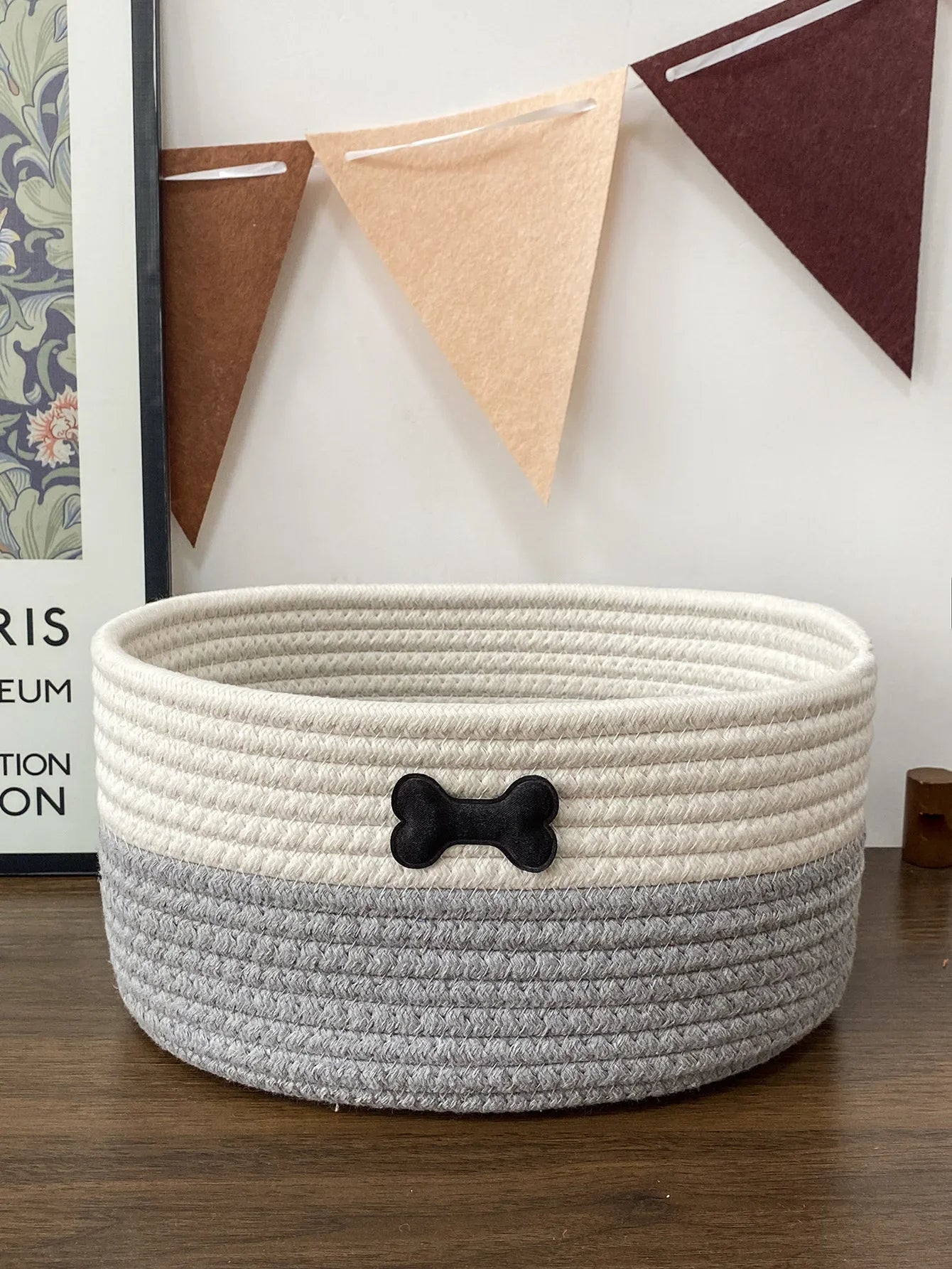 Panier en Corde de Coton Tressée pour Rangement