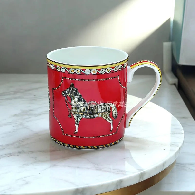 Set de Café Européen avec Soucoupe et Assiette à Dessert