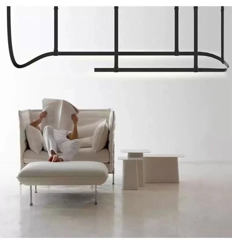 Lustre en Cuir Suspendu Style Moderne pour Cuisine