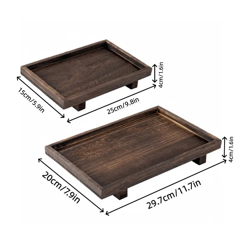 Plateau de Service en Bois Style Japonais - Cérémonie du Thé