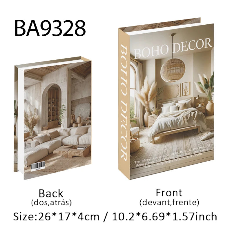 Faux Livres Décoratifs Boîte de Rangement Style Boho