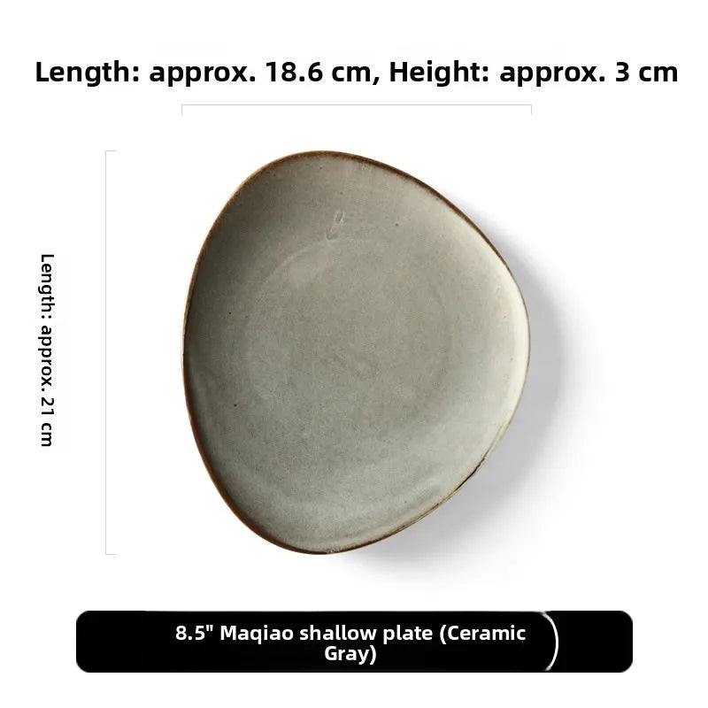 Assiette en Céramique Forme Irrégulière Style Nordique