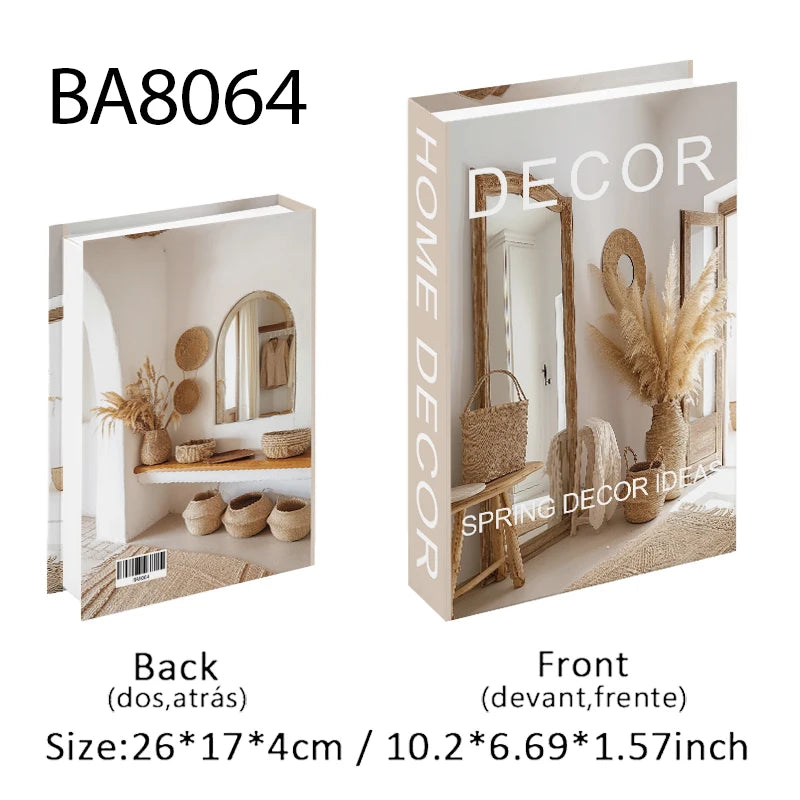 Faux Livres Décoratifs Boîte de Rangement Style Boho