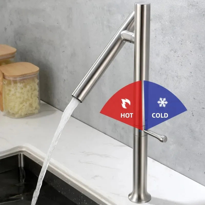 Robinet de Cuisine Pliable Inox 304 Rotation 360°