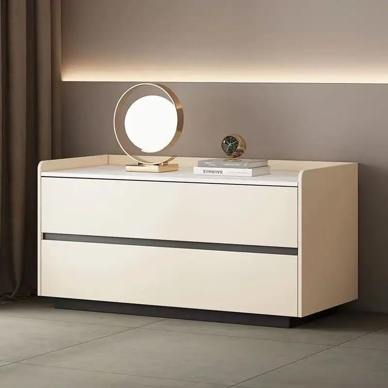 Solid Wood Nightstand – Hidden Handles, No Assembly