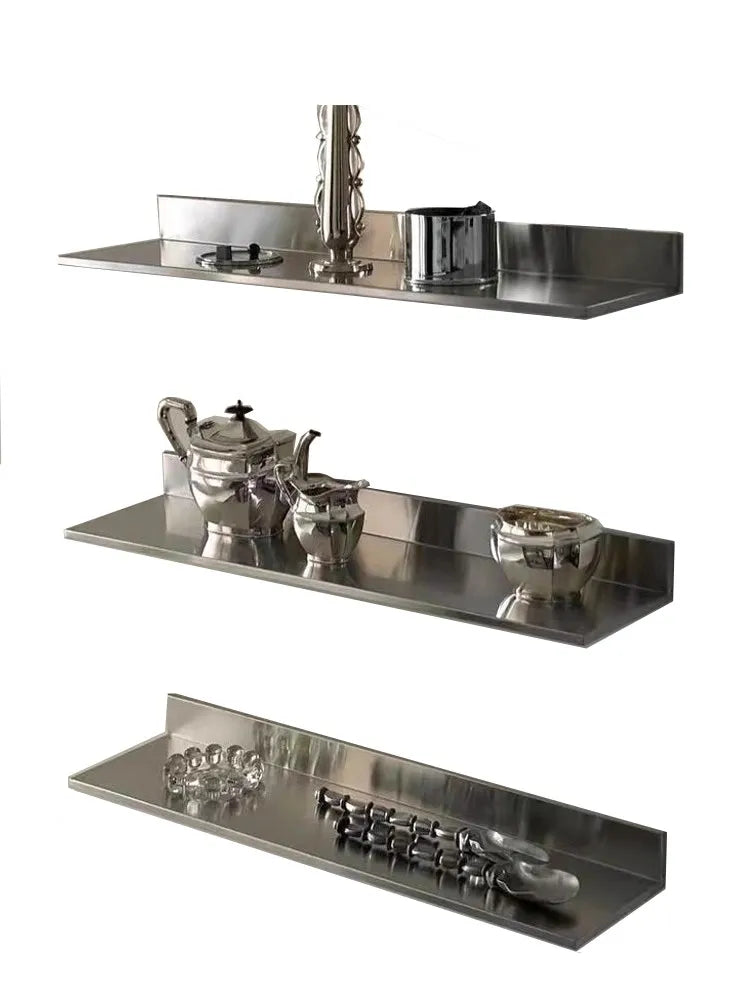 Wall-Mounted Stainless Steel Shelf – Minimalist Display Rack