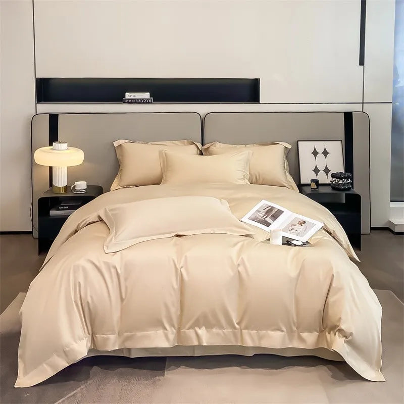 Parure de Lit Coton Égyptien 1000TC Ultra Douce 4 Pièces