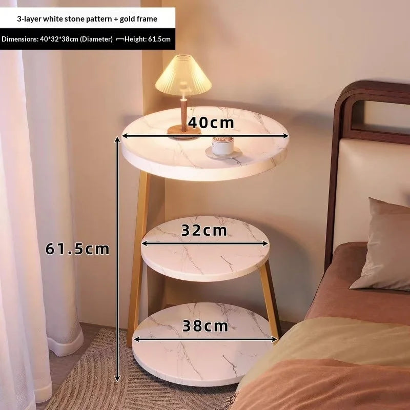 Table de Chevet Ronde Vintage - Multi-Niveaux