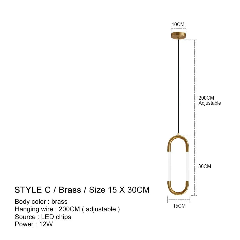 Suspension de Luxe Dorée - Style Nordique LED