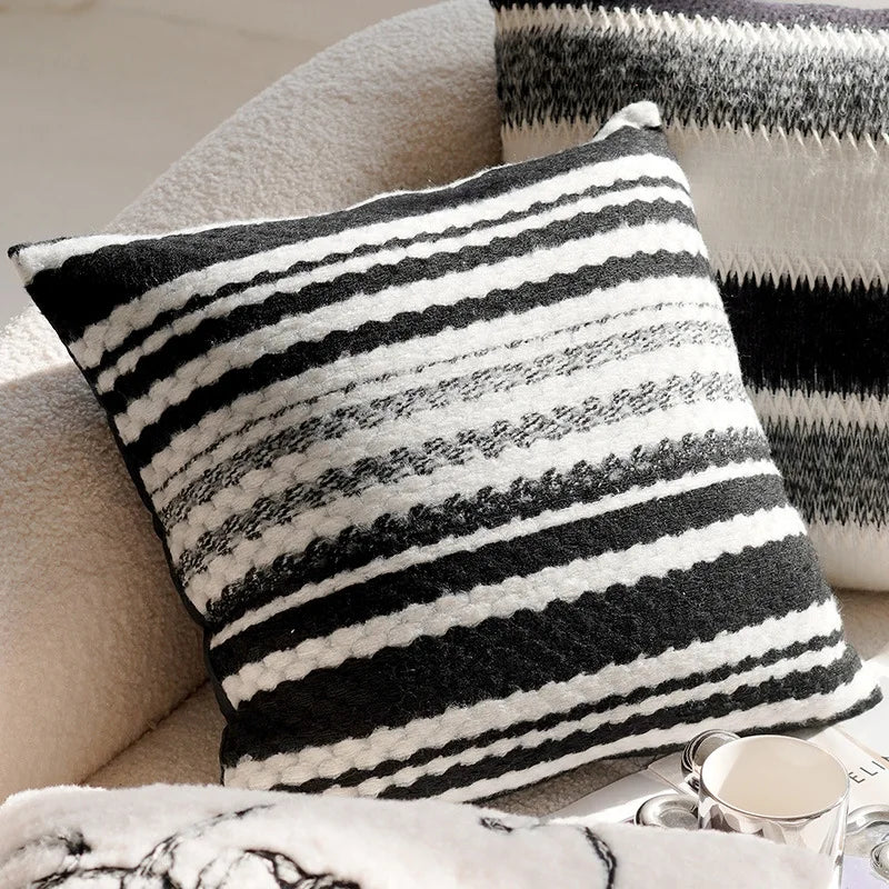 Housse de Coussin Rétro Française Noire