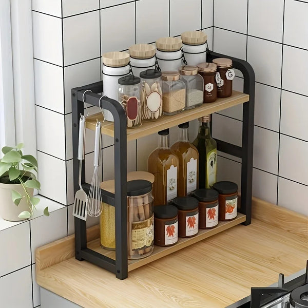 Étagère de Comptoir Métallique 2 Niveaux Gain de Place