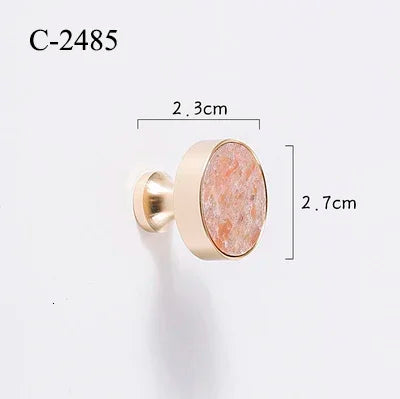 Natural Stone & Brass Knob – Cabinet Hardware