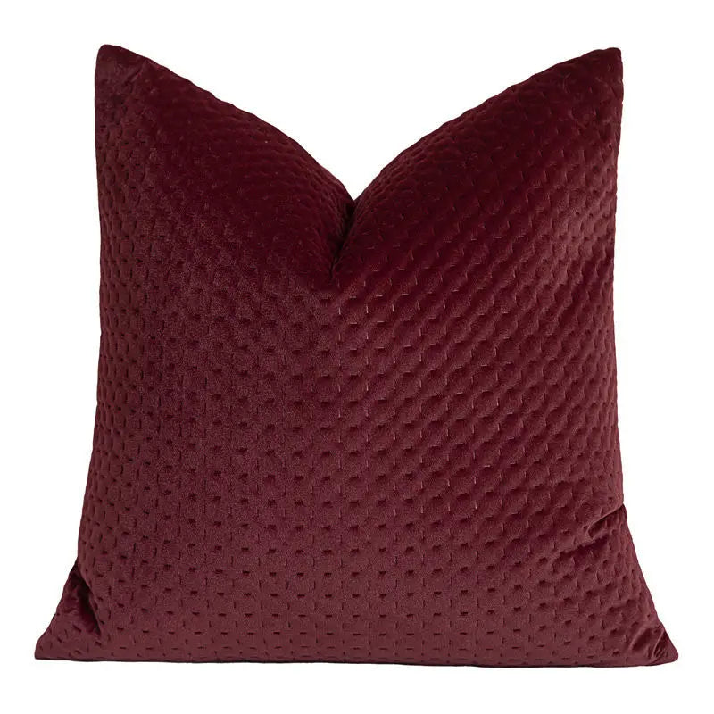 Housse de Coussin Luxe Bordeaux et Noir Bicolore