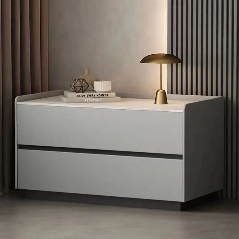 Solid Wood Nightstand – Hidden Handles, No Assembly