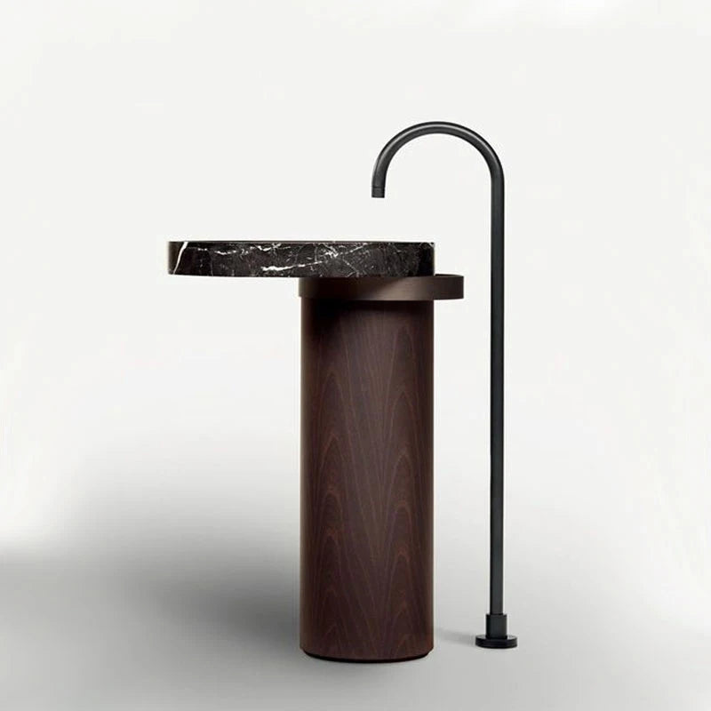 Robinet de Baignoire sur Pied Noir Cascade Pivotant