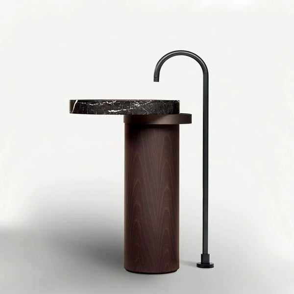 Robinet de Baignoire sur Pied Noir Cascade Pivotant