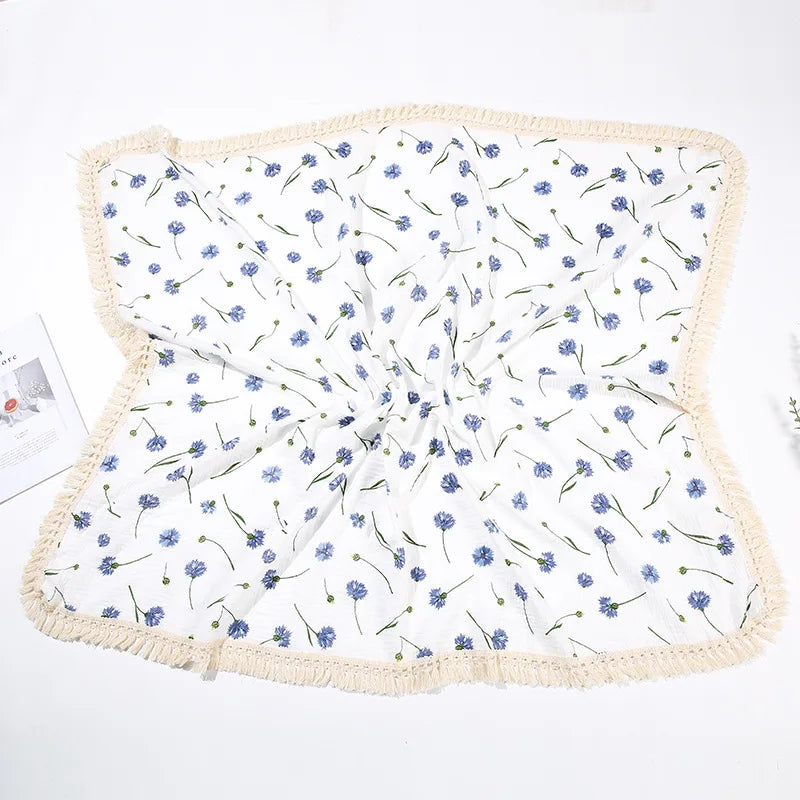 Couverture Bébé en Mousseline de Coton à Pompons