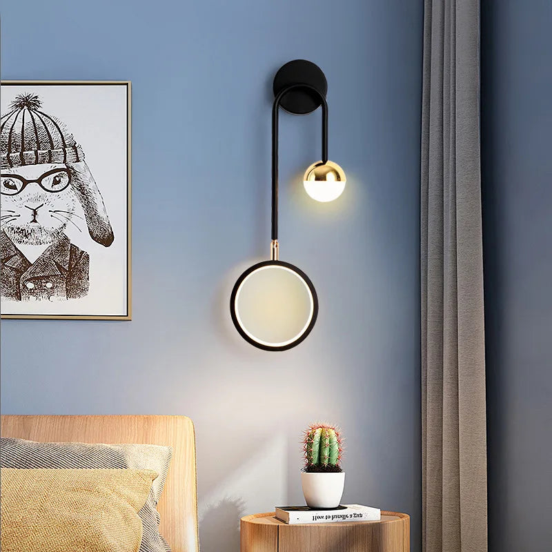 Applique Murale LED Ronde Rotative Style Nordique