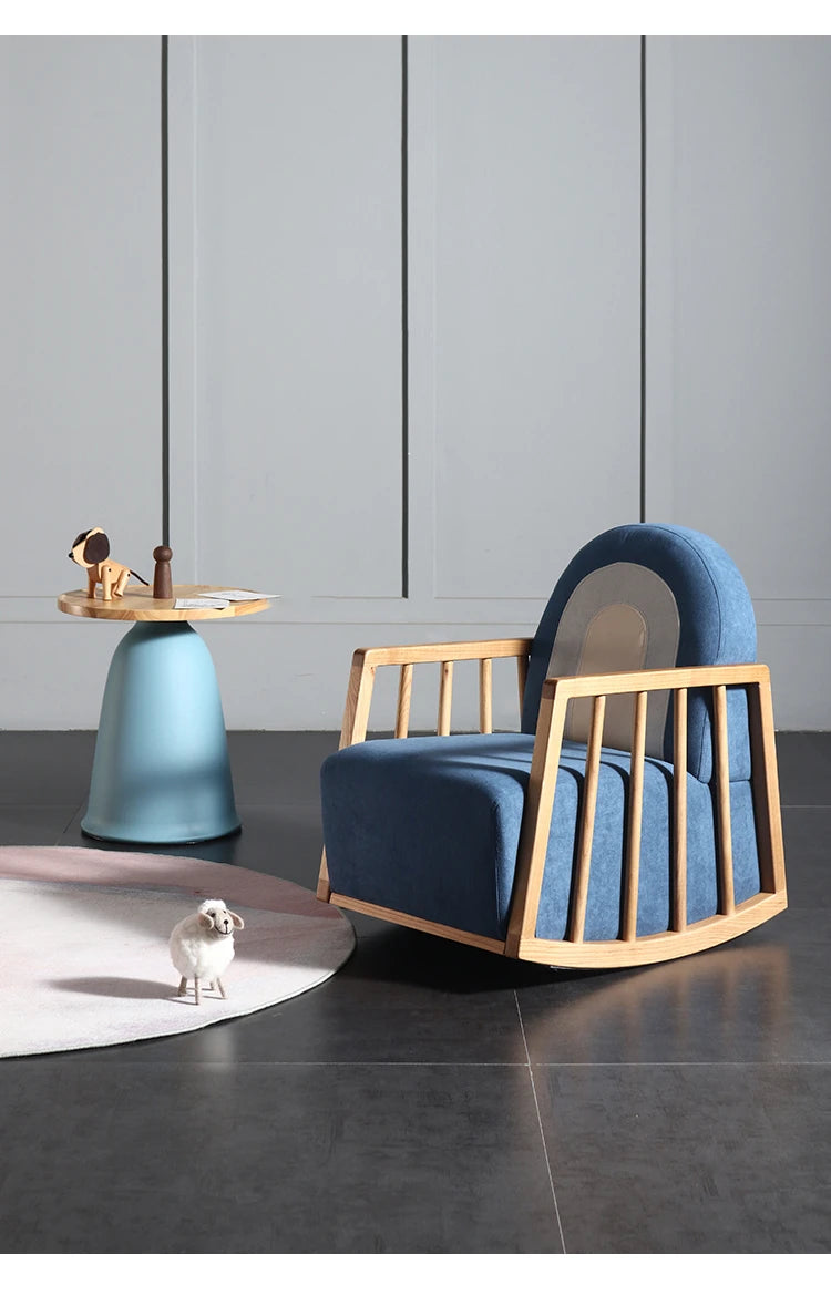 Chaise à Bascule Enfant en Bois Massif Nordique
