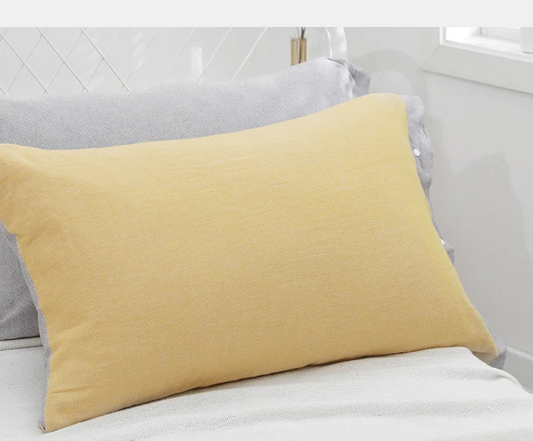 Lot de 2 Taies d'Oreiller en Gaze de Coton