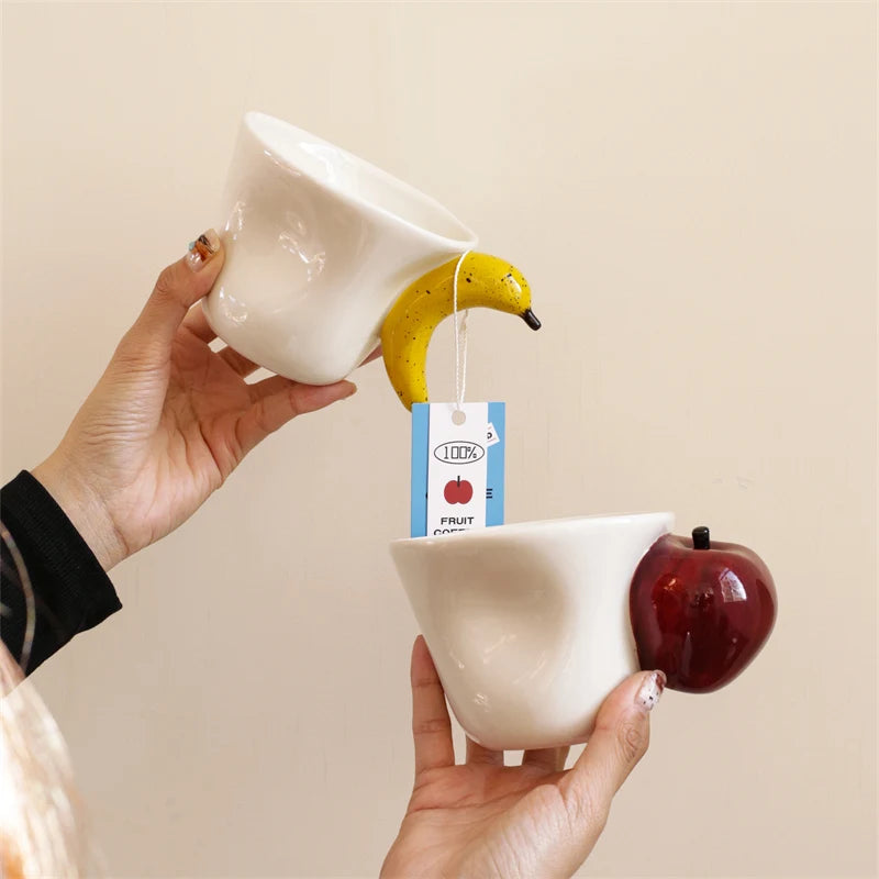 Hand-Painted Ceramic Mug – Fruit Motif