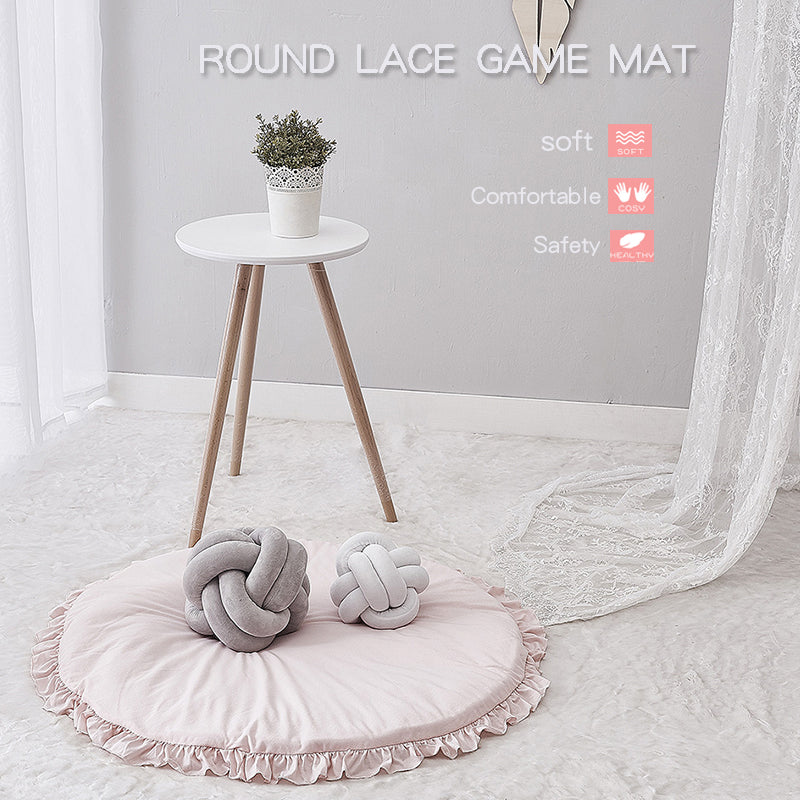 Tapis d'Éveil Rond Dentelle en Coton