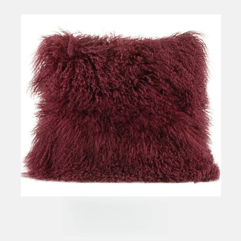 Housse de Coussin Luxe Bordeaux et Noir Bicolore