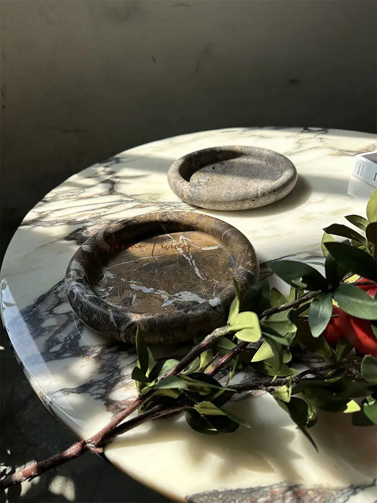 Vide-Poche en Marbre Naturel Calacatta - Design Sculptural