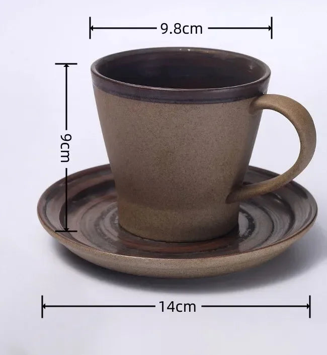 Set Tasse et Soucoupe Grès Style Japonais Fait Main