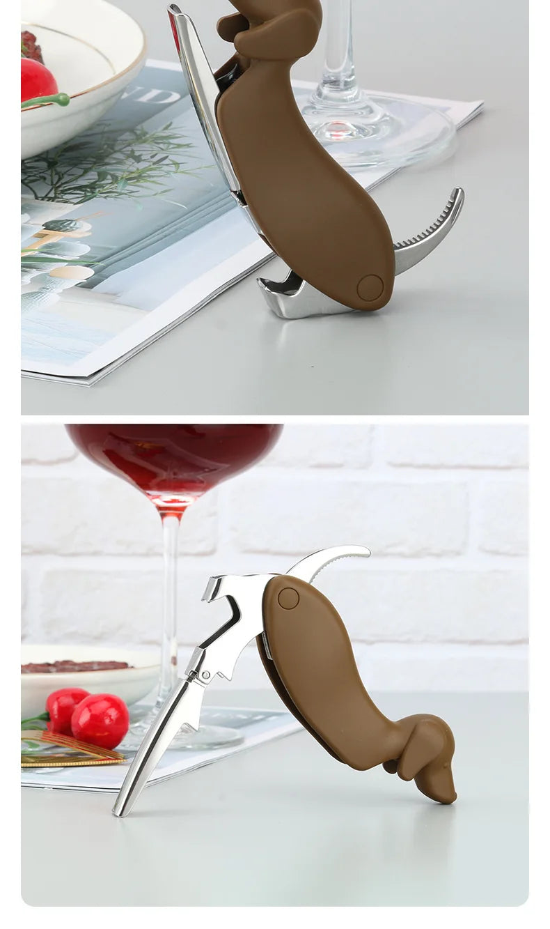 Tire-Bouchon Forme Chien avec Coupe-Capsule
