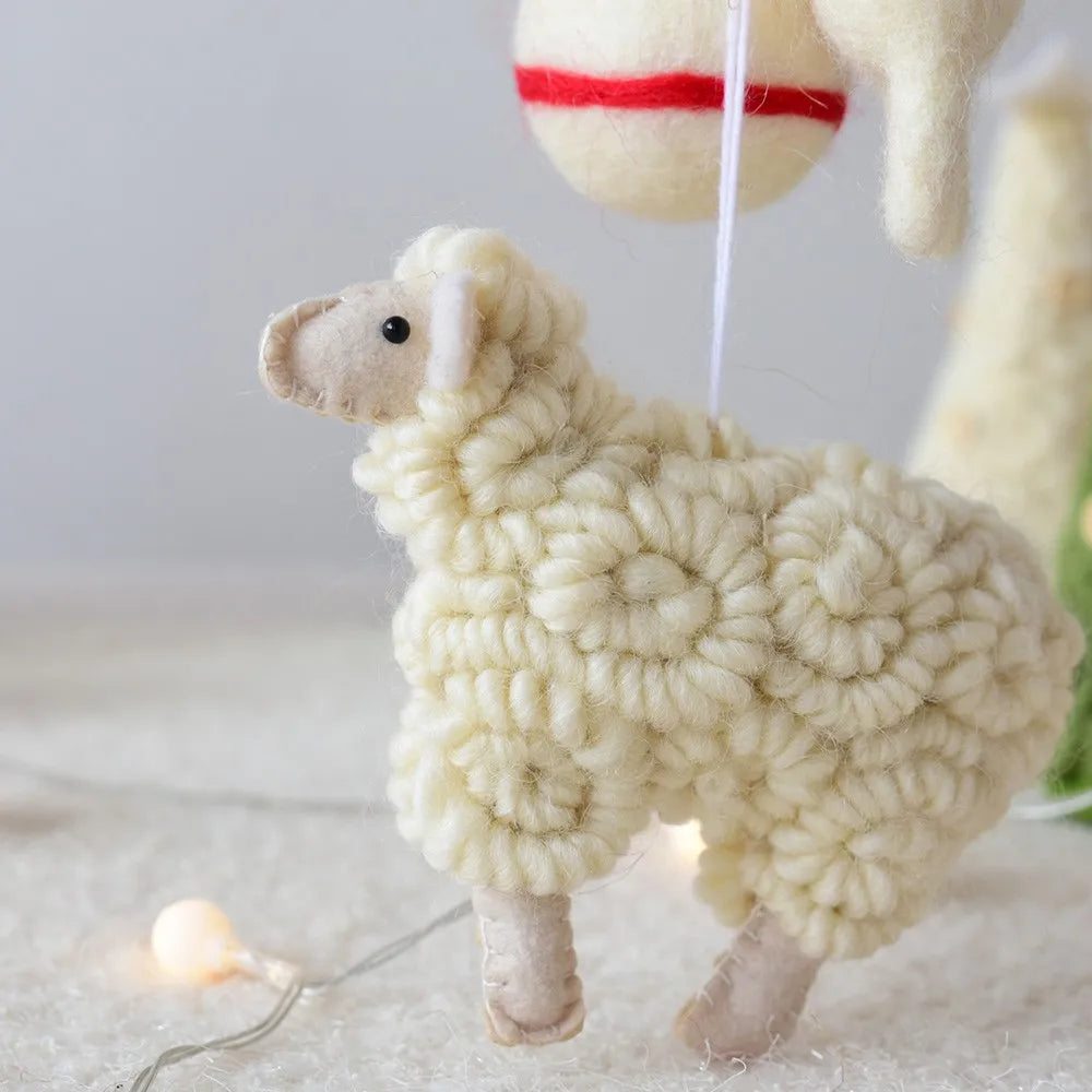 Pendentif Mouton en Feutrine Décoration de Fêtes