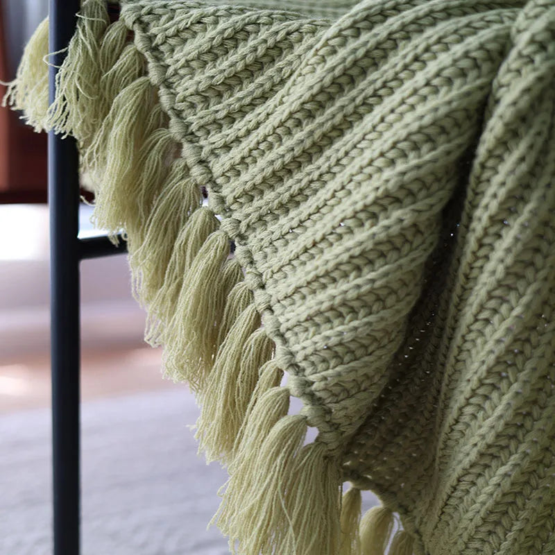 Jeté en Tricot Rayé - Bout de Lit Cosy