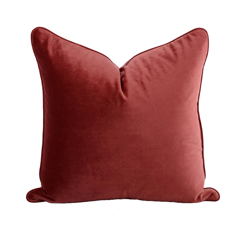 Housse de Coussin Velours Italien Vert Olive Uni