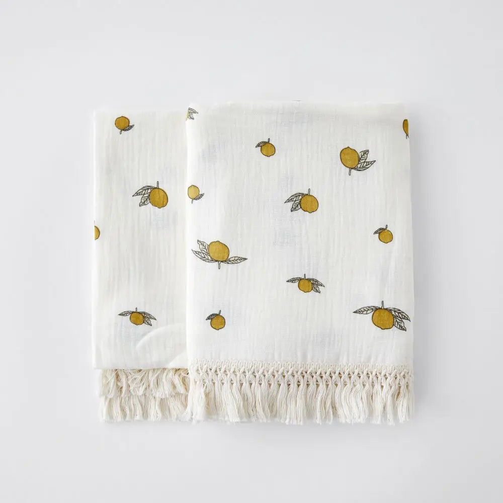 Couverture Bébé en Mousseline de Coton à Pompons