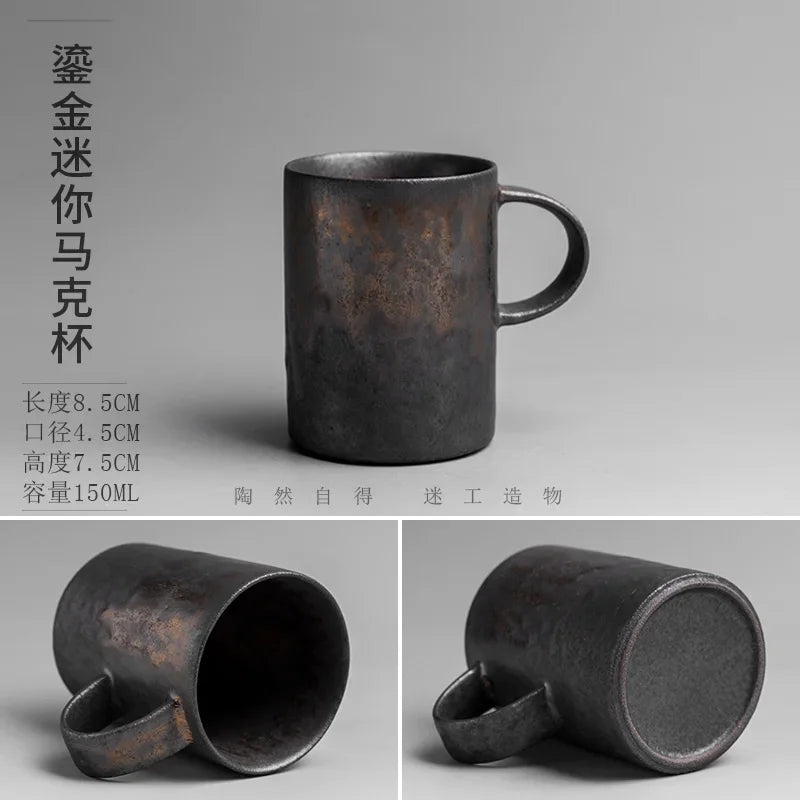 Tasse en Céramique Style Japonais Vintage Glaçure Rouille